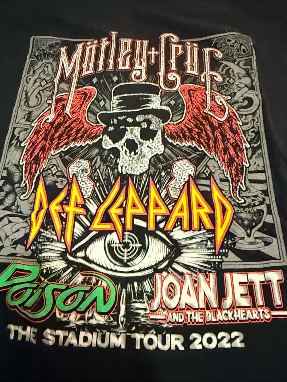 Motley Crue, Def Leppard, Poison, Joan Jett Concert tee - 2022 The Stadium Tour